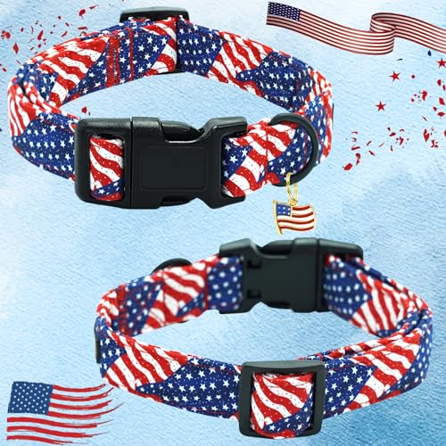 Collar para perro grande patriótico bandera americana miniatura 4