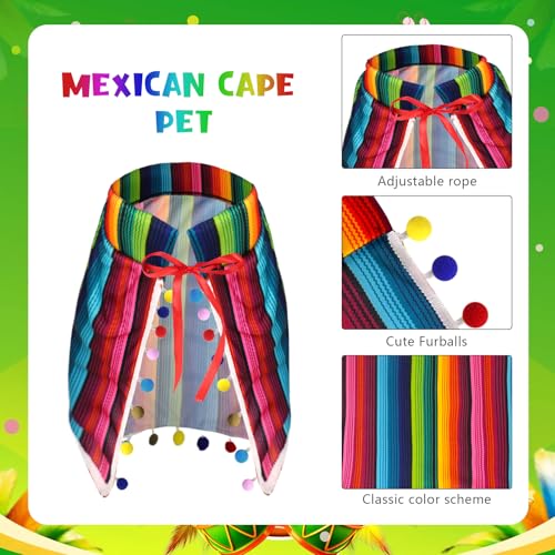 Disfraz Mexicano para Perro Pequeño con Sombrero y Accesorios miniatura 4