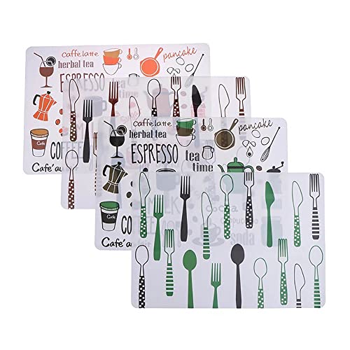 Image of 6 Pieces PVC Table Mats Set - Non-Slip, Heat Resistant and Washable Hot Insulation Pad - Modern Waterproof Placemats for Dining Table, Kitchen, Restaurant, Hotel (6-Piece, Brown Colour)