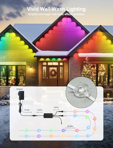 Image of 200ft RGB+ IC Permanent Outdoor Lights, 100 LED Lights