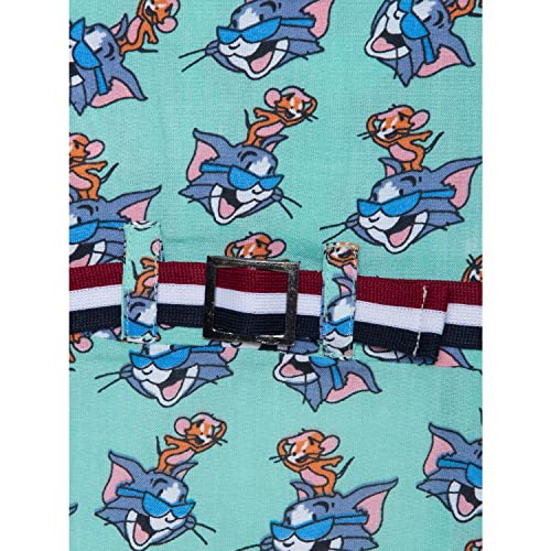 Image of Lulala Dog Dress 100% Cotton Dog Clothes Dog Dresses Doggie Dress Puppy Sleeveless Tank Top Vest Dresses Summer Cat Clothes Summer Dresses for Pets Tom and Jerry Print(18Inch,Sea-Green)