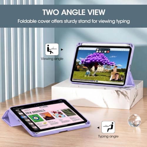 Image of ProCase Smart Case for iPad mini 7 A17 Pro 2024 /Mini 6 2021 8.3-Lightpurple | Slim iPad Mini 7th /6th Gen Case with Pencil Holder Hard Back Cover for iPad Mini 8.3 Inch 7th Gen /6th Gen