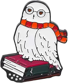 Cartoon cute owl book potion combination series anti-slip hundred collocation decoration brooch for Women Men (Owl-2)