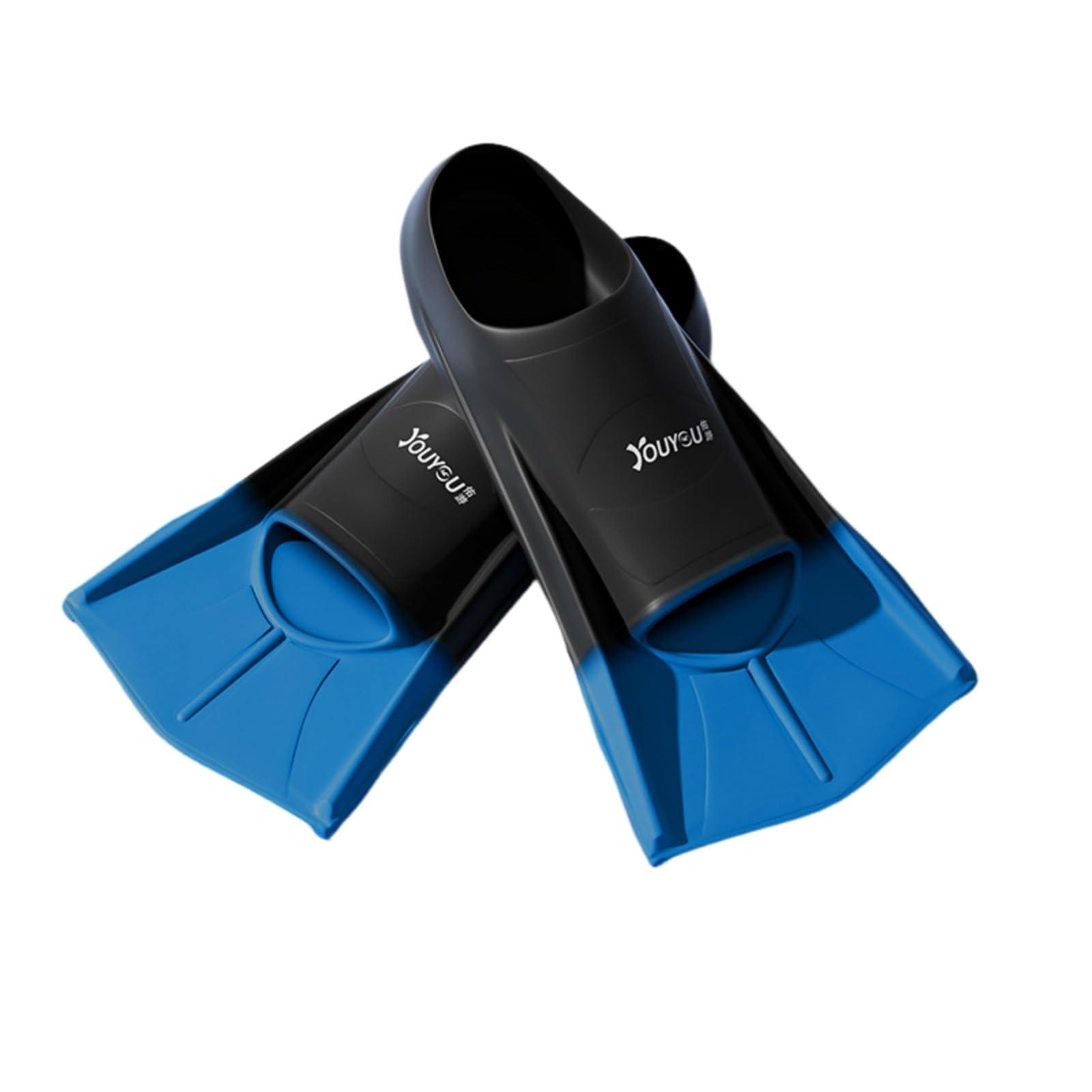 ENEN Swim Fins Adult Training Size 33-47, Silicone Training Fin Swimming Adjustable Lightweight Fins Soft Comfort for Kids Children Adult Men Women (M,Navy blue)