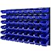 Stapelboxen Wandregal - 1152 x 780 mm - Lagersystem 54 tlg Boxen Werkzeuglochwand Schüttenregal (Blau)
