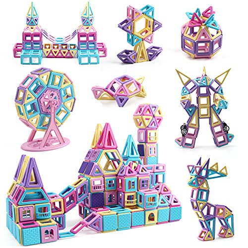 Asok 3D Castle Magnetic Building Tiles 160Pcs Development & Educational Magnetic Blocks Toys For Boys And Girls Ages 3 4 5 6 7 8 Years Old Macaron Color Learning Toys Gifts For Children Kids #TOP4