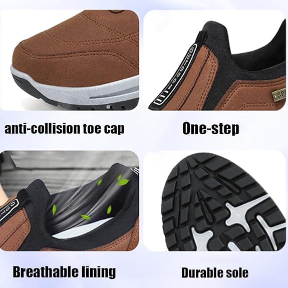 Ideacloth Shoes for Men, Teresad Men's Comfortable Waterproof Breathable Orthopedic Anti-Slip Walking Shoes4