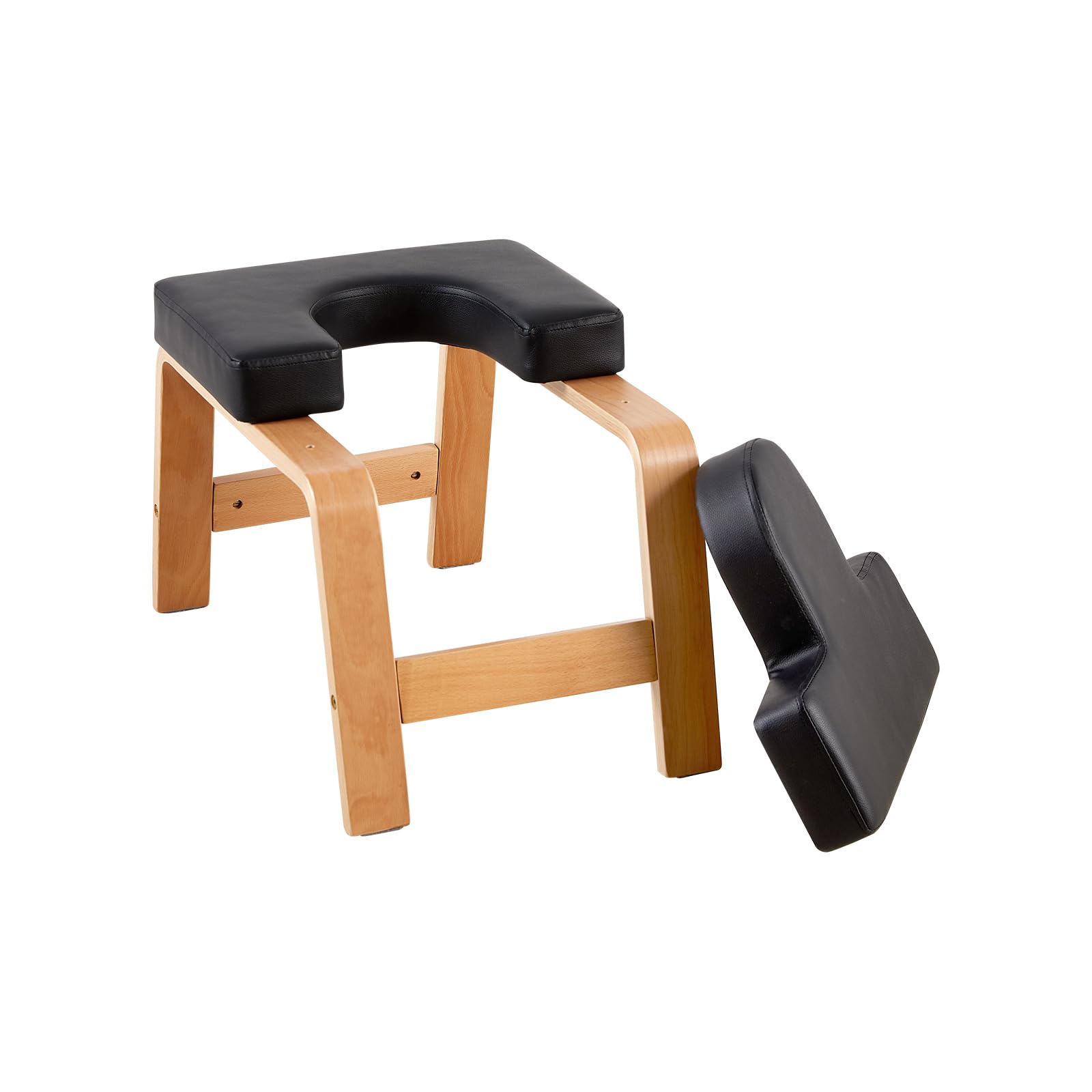 Tabouret de Yoga pour la Maison, Le Yoga, la Maison, Le Yoga, l'inversion Chaise pour la Maison et la Salle de Sport, équipement de Yoga – Tapis en polyuréthane, Noir