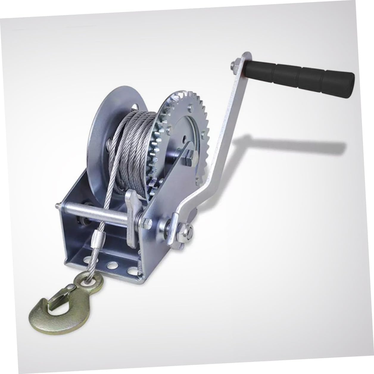 NUOBESTY Hand Winch 3500lbs with 10m Steel Wire Rope, Manual Boat Towing Winch for Car, Trailer, ATV Hauling and Marine Use