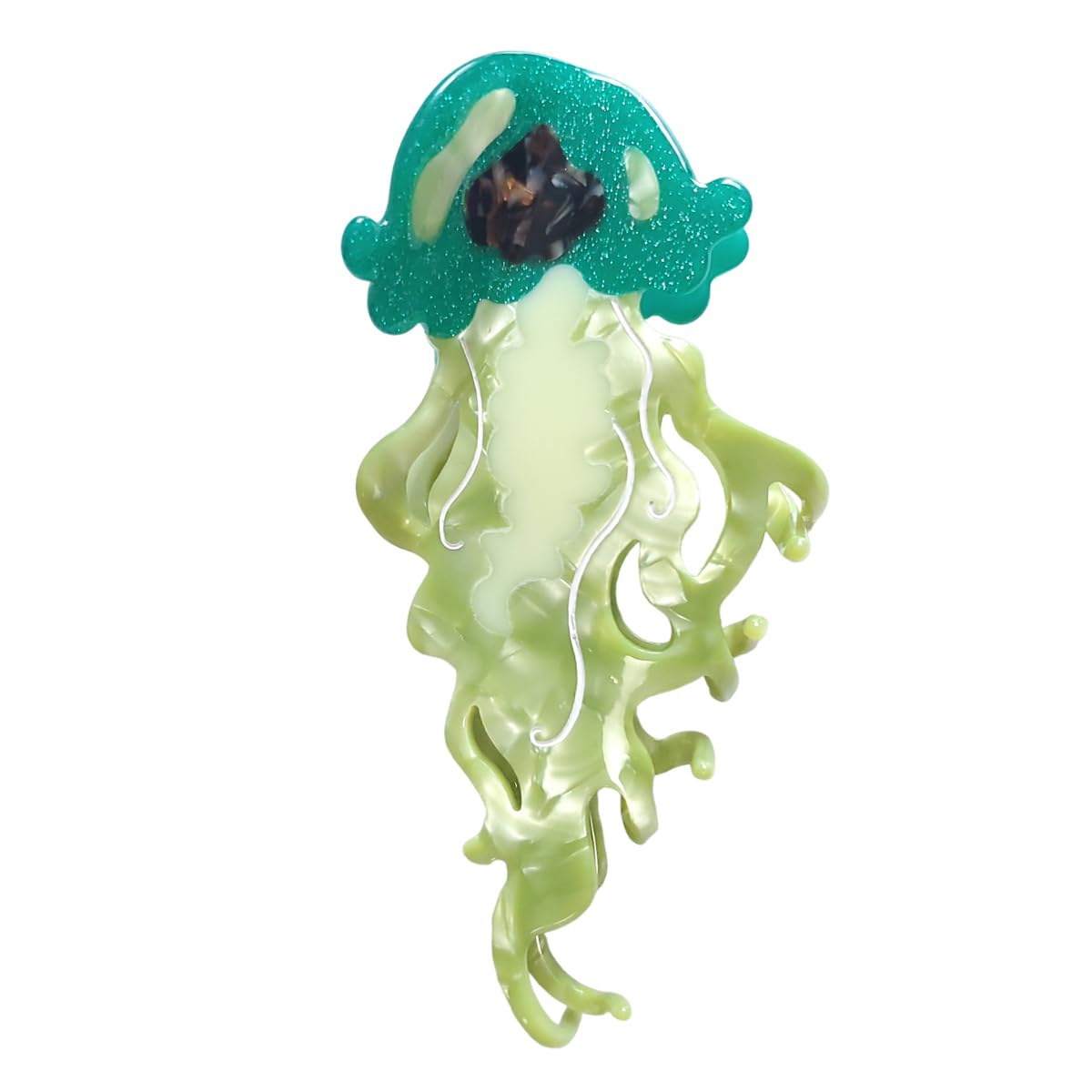 Novelty Ocean Jellyfish Hair Clips,Cellulose Acetate Hair Clips,Big Claw Clips for Girl,Hair Accessories,: Green