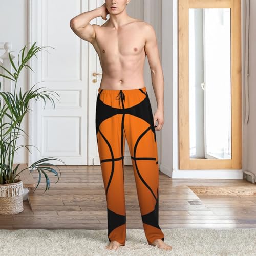 Basketball Print Men Relaxation Pajama Pants Soft Lightweight Lounge Bottoms With Drawstring Pants 7