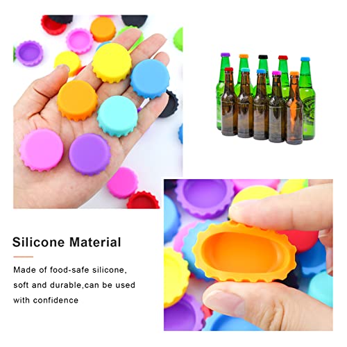 Leefone 54 Pcs Silicone Rubber Bottle Caps, 9 Colors Reusable Beer Caps For Home Brewing Beer, Soft Drink, Wine Bottle, Beer Bottle, Soda Bottles Kitchen Gadgets #TOP2
