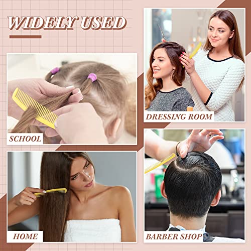 500 Pcs Combs Individually Wrapped Disposable Combs In Bulk Plastic Travel Comb Long Handle Hair Combs For Travel Hotel Homeless Shelter Charity Church Nursing Home, 6.5 Inch Long (Yellow) #TOP4