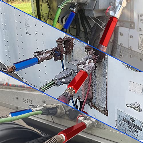 Ailbiuko Glad Hands Set With Extension Handles And Extra Glad Hand Seals, Heavy Duty Aluminum Gladhands And Grips Kit For Trucks Semi Trailers Tractors Brake Air Hose Coupling Connector Set #TOP6