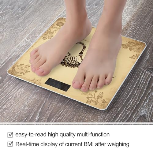 Báscula digital de baño con diseño de esqueleto de dinosaurio miniatura 5