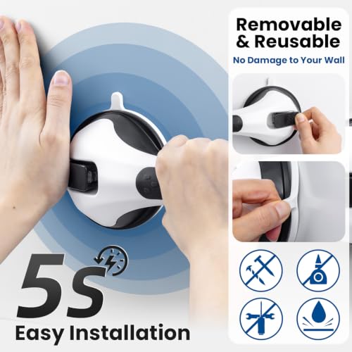 Image of TAILI Suction Shower Grab Bars,Shower Handles,2 Pack 12.2 inch Black | Bathroom Grip Bar Heavy Duty Handrails,No Drilling Removable Waterproof,Safety for Bathtubs,Toilet,Elderly&Seniors,G9