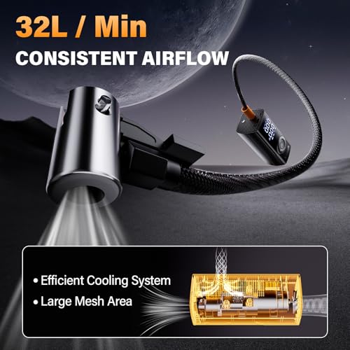 Image of 10000mha & 150 Psi Tire Inflator Portable Air Compressor - 12V Car Tire Air Pump Portable with Pressure Gauge - One Minute Fast Inflation, Ideal for Car, Motorcycle, Bicycle and More