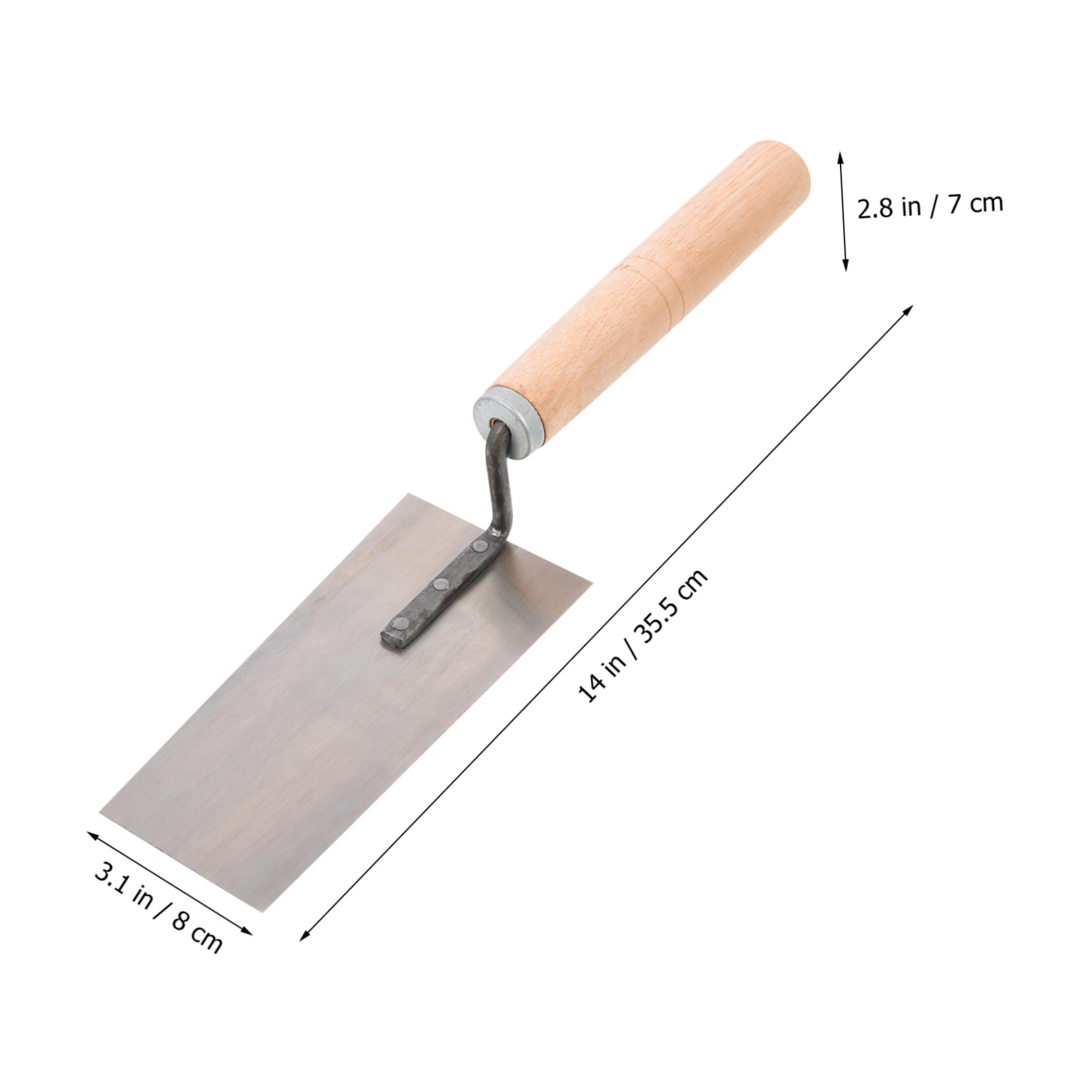 Cazzuola per Margini in Acciaio Inox 5 Pezzi Manico in Legno | Spatola da Muratore, Rivetti Robusti, Sagomatura e Livellamento Dell’intonaco, Set Multiuso