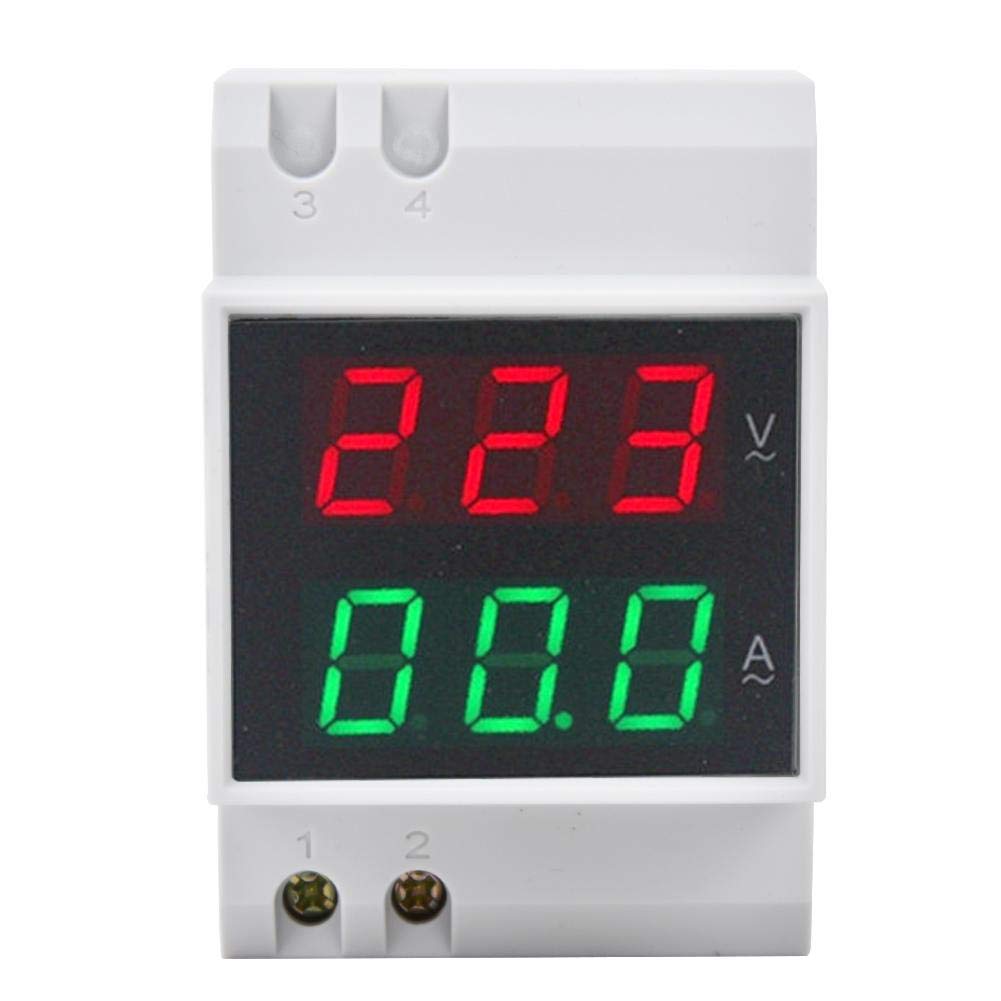 Digitale voltmeter, dubbele weergave Voltage Ampèremeter Din Rail Hoge nauwkeurigheid Voltmeter Ampèremeter AC80-300V AC0-99.9A