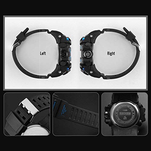 Gosasa Men's Digital Plastic Sports Watch Waterproof Military Stopwatch Countdown Watches for Men (Black)3