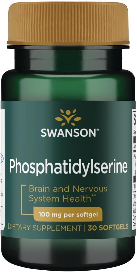 Swanson Phosphatidylserine Brain Health, 100 mg, 30 Sgels 30 Count (Pack of 1)