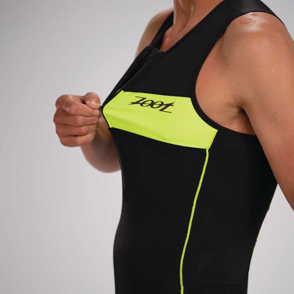 Zoot Combinaison de triathlon Core Tri Tank pour homme, sans manches, rembourrage en chamois, poches, UPF 50+, tissu à séchage rapide