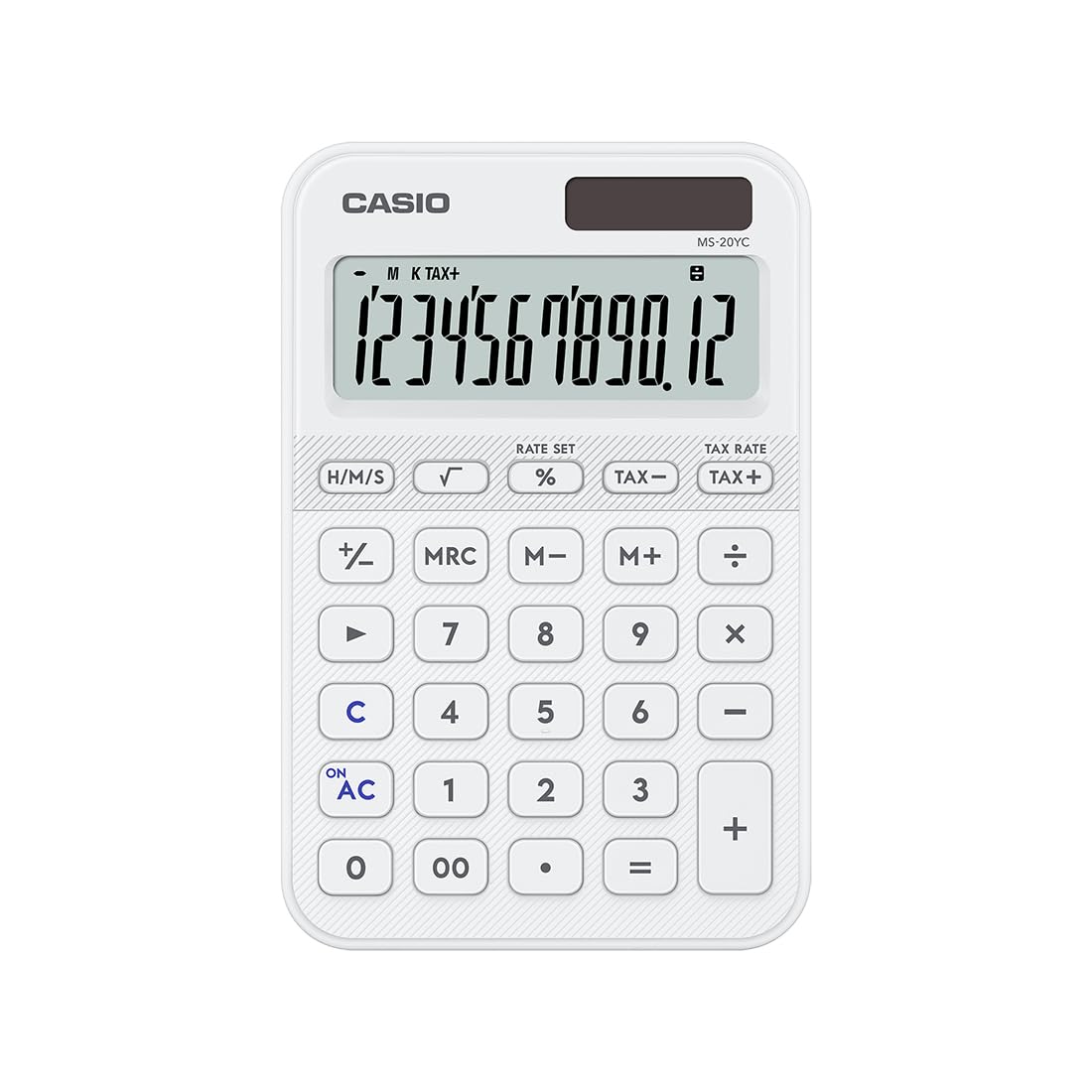 Casio MS-20YC Stylish and Colourful 12-Digit Mini Desktop Tax Calculator, White-image-8