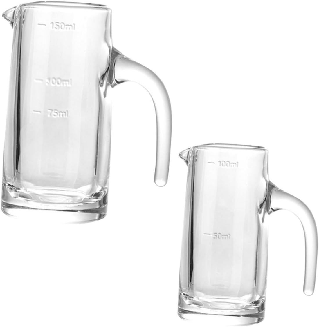 Wine Glasses 2pcs Carafe with Measuring Cups Transparent Glass Dispenser for Home Bars and Parties and Lightweight Design