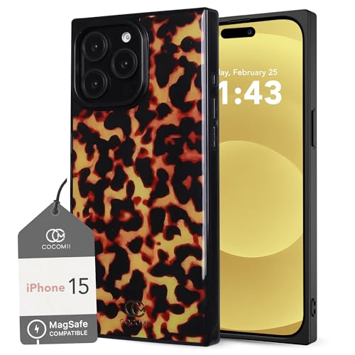 Image of COCOMII Rectangle for iPhone 15 Case, Amber Tortoiseshell