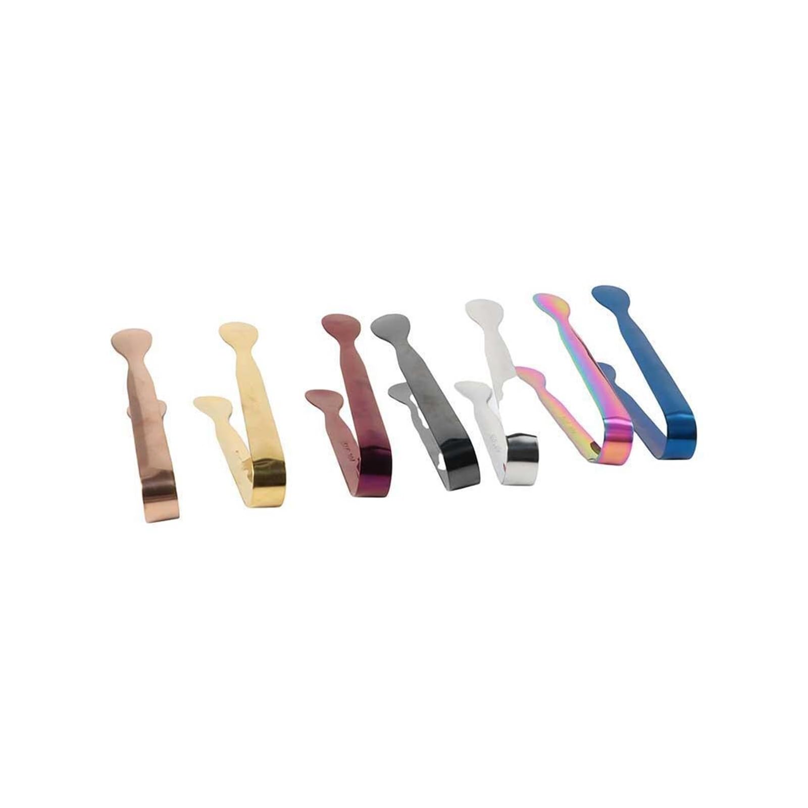 Lot de 8 mini pinces à glaçons en acier inoxydable pour pain, thé, dessert