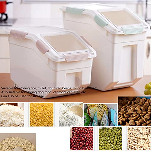 Xingxinqi Dog Food Storage Container With Wheel Pet Dog Food Bin Rice Dispenser Airtight Pet Food Storage Container For Rice Grain Pet Food, Gray #TOP4