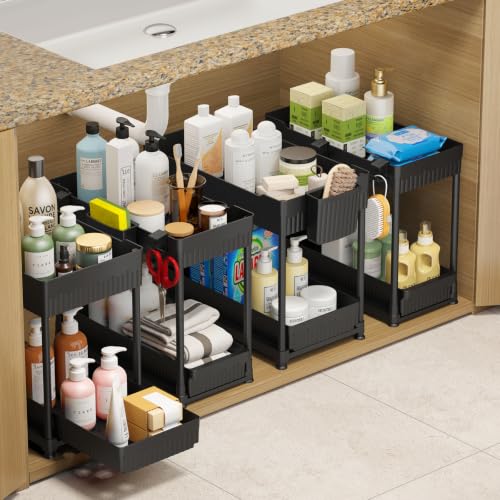 Sevenblue 4-Pack Under Sink Organizer (Black)