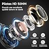 OneOdio ProC Wireless Bluetooth Headphones with Wired Mode, 110 Hours of Use, Audio Headphones with Microphone, Hi-RES Audio, Soft Protein Pads, Extra Bass, Comfortable Lightweight Foldable, Black #1