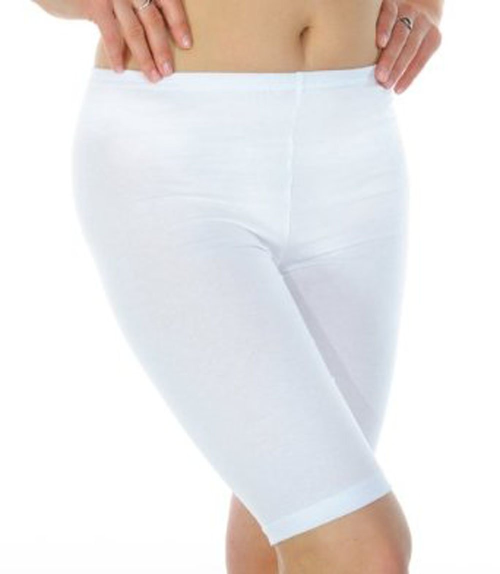 elegance1234 2 Pairs Multi Pack Women's Stretchy Cotton Lycra Over-Knee Short Active Leggings **Same Day Free Posting** (XX-Large UK 18 (44), Charcoal & White)
