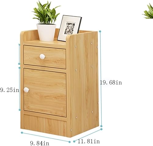 Miniatura 3 de Mini mesita de noche rústica y sencilla, mesa auxiliar de madera con cajones, sala de estar, dormitorio, oficina, muebles para el hogar, color sólido