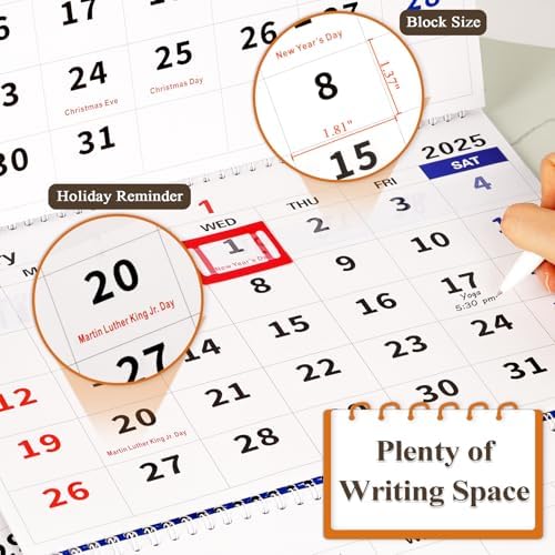 Buy Wall Calendar 2025 2026 Monthly Calendar 3 Month Display Wall