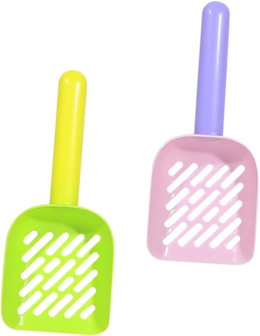 Cat Litter Scoop with Long Handle for Easy Cleaning Sturdy and Lightweight Pet Random Color