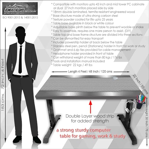 Image of Xtreme PRO Direct Theme Printed Computer Desk for Gaming, Work & Study. Large for PC, Dual Monitors, iMac, and Laptops. Metal & Engineered Wood. Black Stand Desk. 4 Feet-XPB4 (XPB4-MAC)