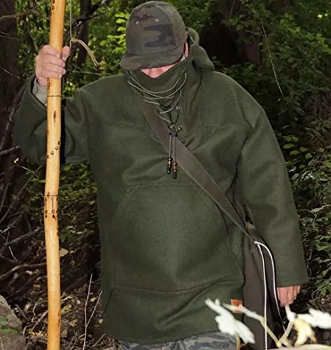 Cydmoty Men's Wool Heavy Coat, Men’s Woolen Heavy Coat Pullover Outdoor Jacket3