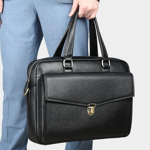 French Genuine Leather Conference Briefcase Men's Business Handbag Computer Bag ffor Commuting Travel Business3