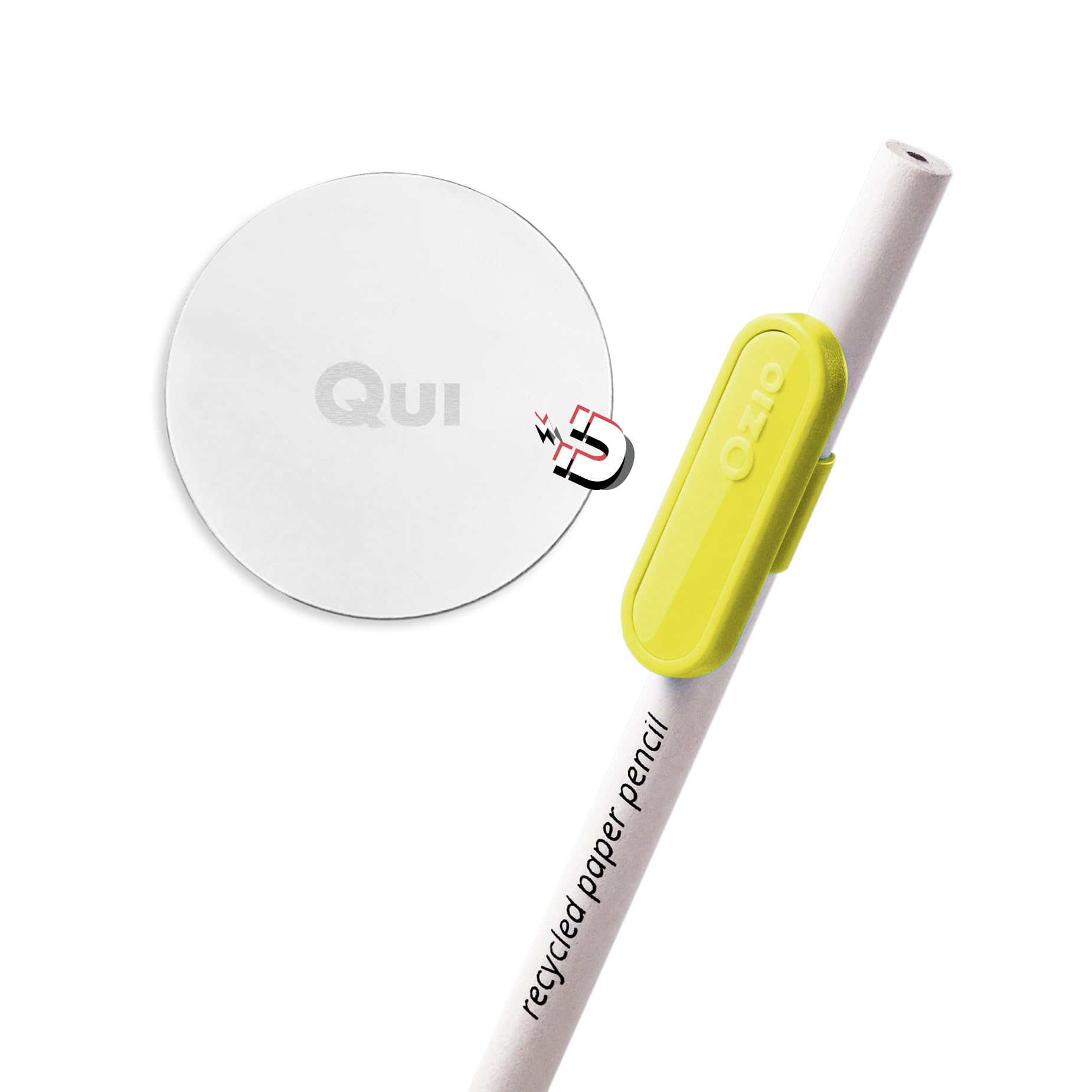 Ozio Magnetic Pen Holder, Refrigerator Pen Holder, Pencil Holder Clip with Magnet, Desk Gadgets, Office Accessories, Lime