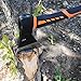 Chopping Axe, 15” Camping Outdoor Hatchet for Wood Splitting and Kindling, Forged Carbon Steel Heat Treated Hand Maul Tool