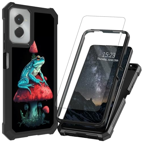 ACWDMKH for Motorola Moto G-Power-5G-2024 Case with Screen Protector Dual Layer Structure Protection Shockproof Corner TPU Bumper Cover for Motorola Moto G Power 5G Case 2024,Frog Sitting