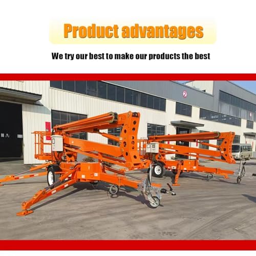 Image of Heavy-Duty Telescoping Ladder, Electric Telescopic Boom Lifting Platform Trailer-Mounted Articulated Aerial Workstation for Warehouse Climbing and Storage Organization