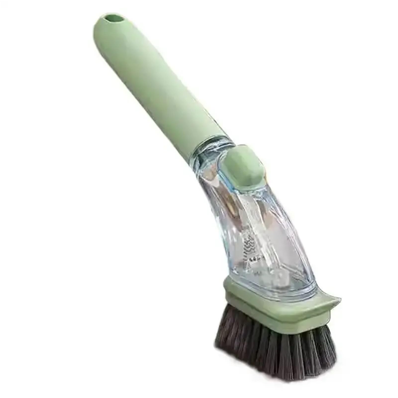 Cleaning Brush Refillable Liquid Kitchen Bowl Scrubber Sponge Long Handle Dispenser Cleaner Tool Pot Artifact for Dishes, Pots(Green)