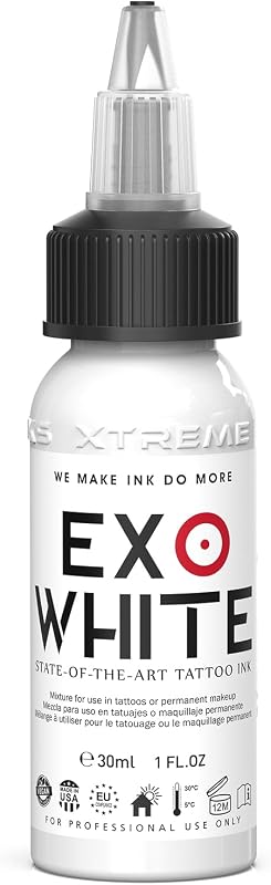 Tinta para tatuagem XTREME EXO White, branca para linhas e sombreamento, 29,57 mL