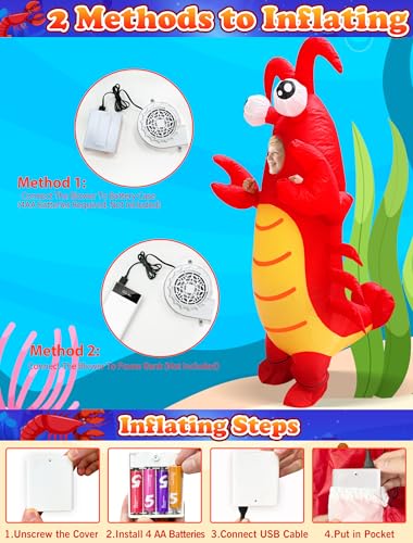 Disfraz inflable de cangrejo de Halloween para niños miniatura 3
