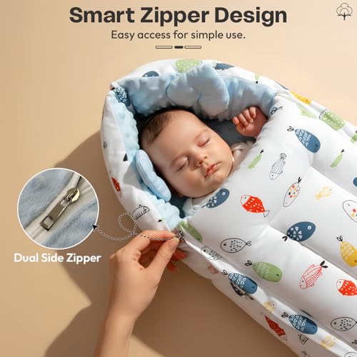 Image of StarAndDaisy 3 in 1 Baby Sleeping Bag /Baby Bedding Set for New Born, Baby Bed for New Born /Very Soft & Comfortable Sleeping Bag for Baby 0-12 Months /Foldable & Washable Cotton Design -Giraffe Print