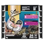 Sheba Perfect Portions Adult Wet Cat Food Bistro Cuts in Gravy Salmon Creamy Sauce Entrée and Gravy Indulgence™ Salmon Entrée Extra Gravy Variety Pack, (12) 75g Trays