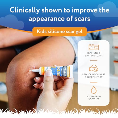 Image of ScarAway Kids Silicone Scar Gel, 100% Medical-Grade, Helps Improve Size, Color & Texture of Hypertrophic & Keloid Scars on Face & Body from Injury, Burns & Surgery, Water Resistant, Clear, 6g